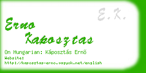 erno kaposztas business card
