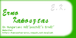 erno kaposztas business card